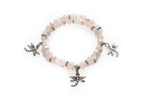 Браслет з рожевим кварцем