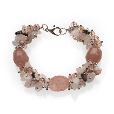 Браслет з полуничного кварцу 