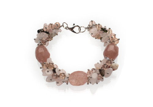 Браслет з полуничного кварцу 