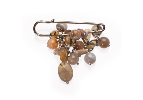 Брошка з агатом ботсвана