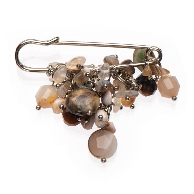 Брошка з агатом ботсвана