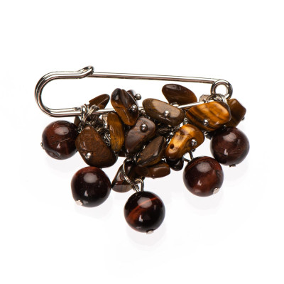 Брошка з тигровим оком