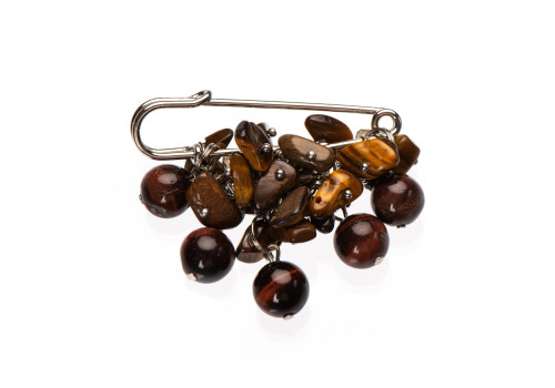 Брошь с тигровым глазом