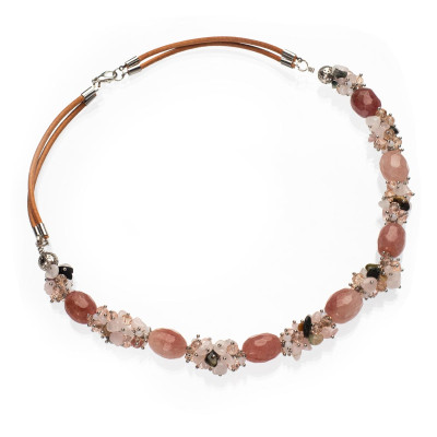 Намисто з полуничного кварцу 