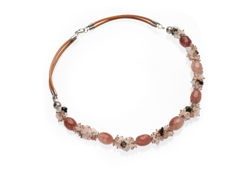 Намисто з полуничного кварцу 