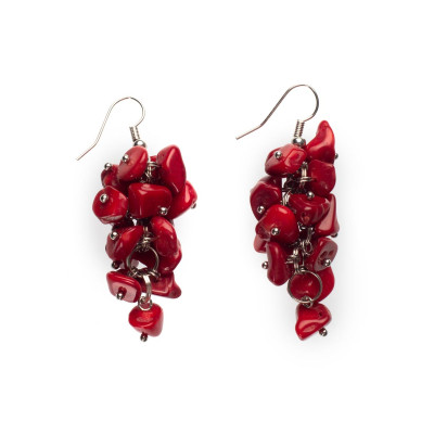 Сережки с натуральним коралом