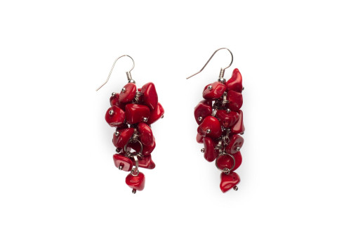 Сережки с натуральним коралом