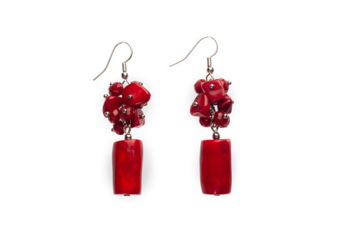 Сережки с натуральним коралом