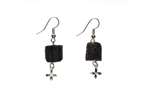 Сережки з натуральним турмаліном