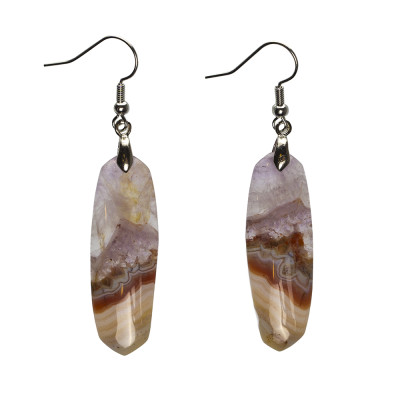 Серьги с агатом ботсвана