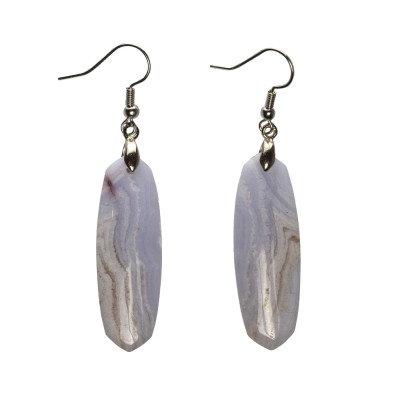 Сережки з блакитним агатом