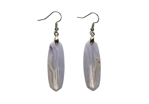 Сережки з блакитним агатом