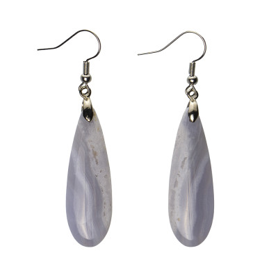 Серьги с голубым агатом