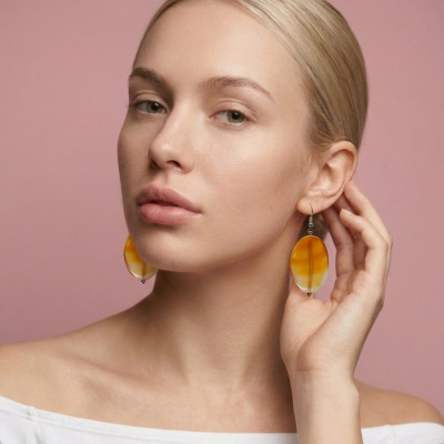Сережки з агатом 