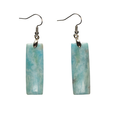Сережки з натуральним амазонітом 