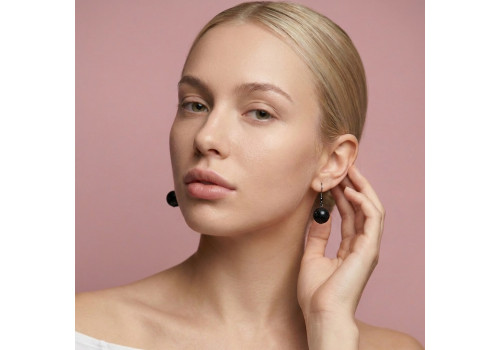 Сережки з натуральним серафінітом