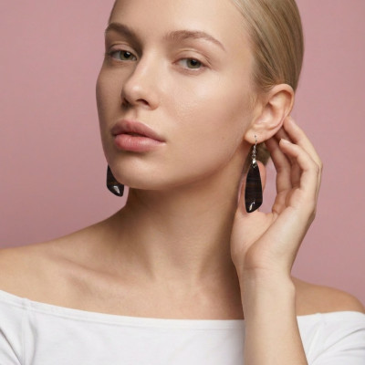 Сережки з бронзітом