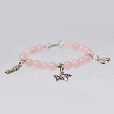 Браслет з рожевого кварцу 