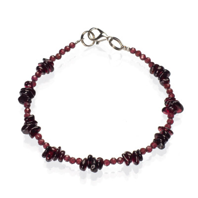 Браслет з натурального гранату