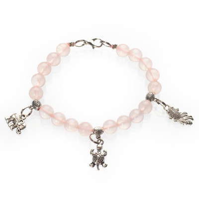 Браслет з рожевого кварцу 