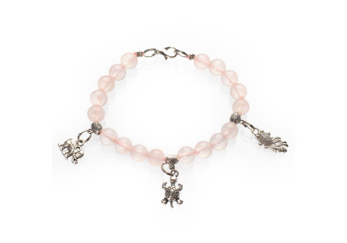Браслет з рожевого кварцу 