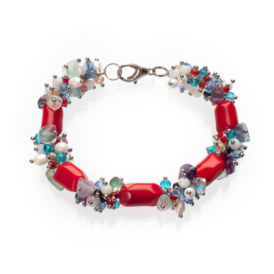 Браслет з натуральним коралом