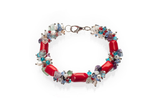 Браслет з натуральним коралом