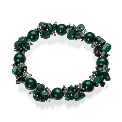 Браслет з натурального малахіту