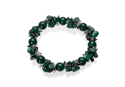 Браслет з натурального малахіту