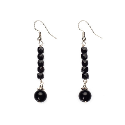 Сережки з обсидіаном