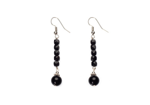 Сережки з обсидіаном