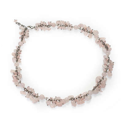 Намисто з рожевого кварцу 