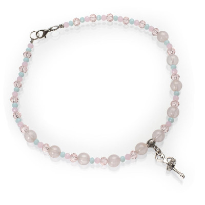 Намисто дитяче з рожевим кварцем