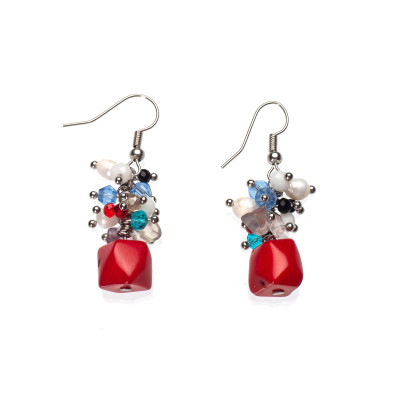 Сережки з натуральним коралом