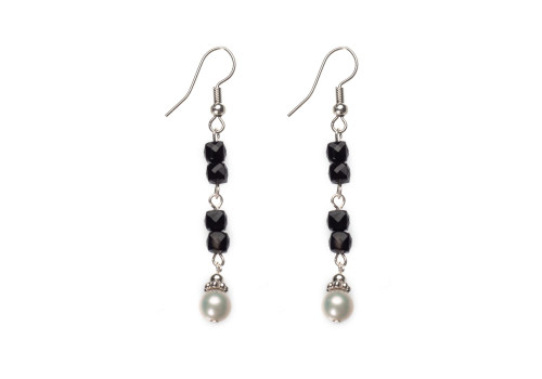 Сережки з обсидіаном