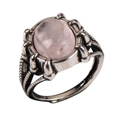 Каблучка з рожевим кварцем