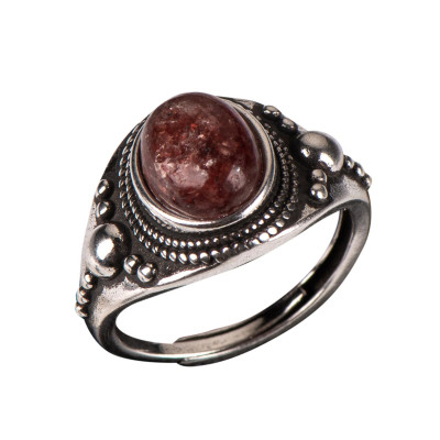 Каблучка з полуничним кварцем