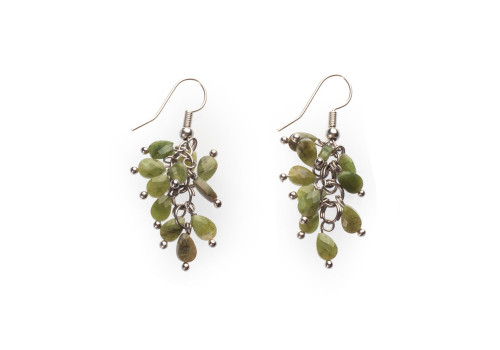 Сережки з нефритом