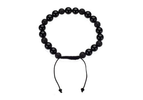 Браслет мужской с лавой шамбала