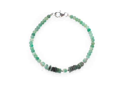 Браслет з натурального смарагду