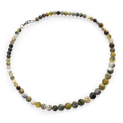 Бусы из натурального зеленого опала