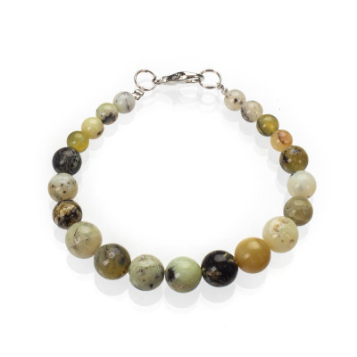 Браслет з натурального зеленого опалу