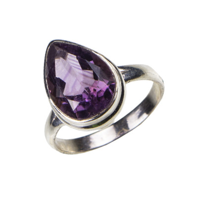 Каблучка з аметистом зі срібла 