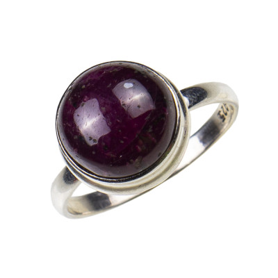 Каблучка з натуральним рубіном зі срібла