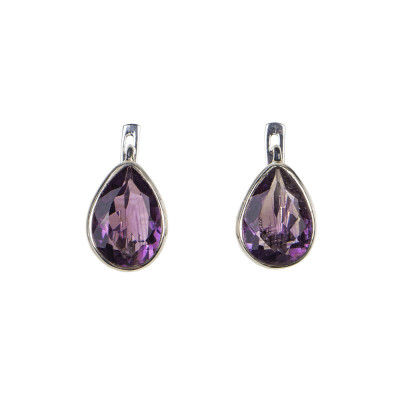 Сережки з аметистом зі срібла 