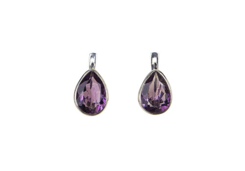 Сережки з аметистом зі срібла 
