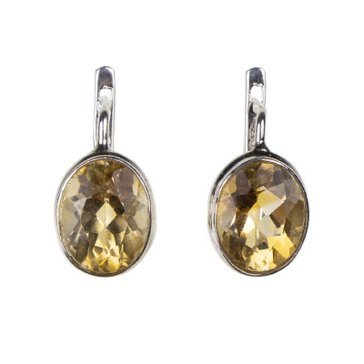 Сережки з цитрином зі срібла 