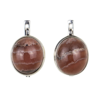 Сережки з родохрозитом зі срібла