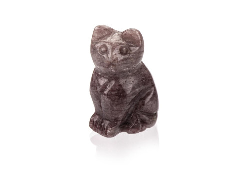 Фігурка Кіт з полуничного кварцу