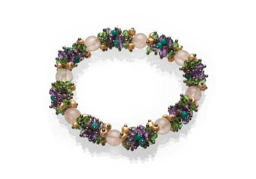 Браслет з рожевого кварцу 